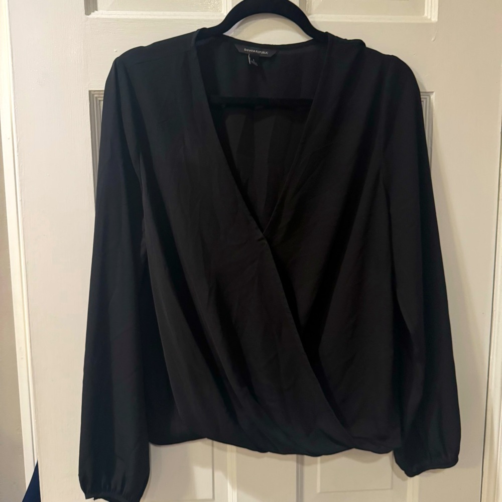 Black crossover Banana Republic blouse